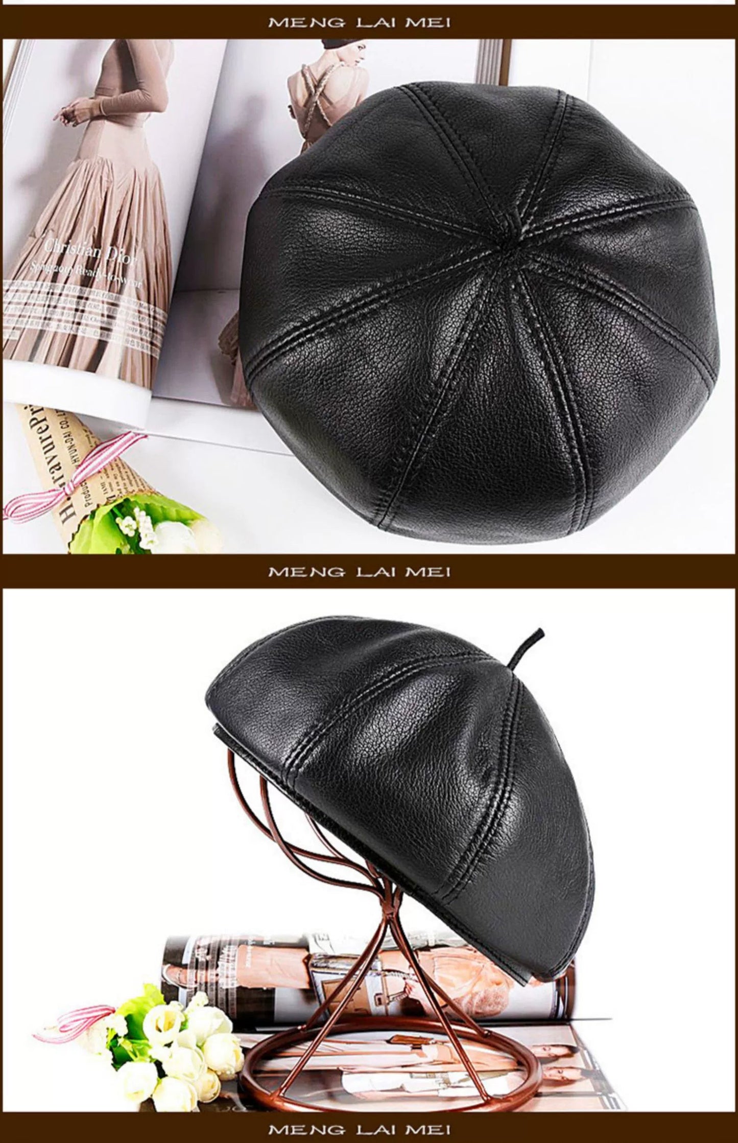 Women's Casual Full-Grain Sheepskin Hat Viralgem Store