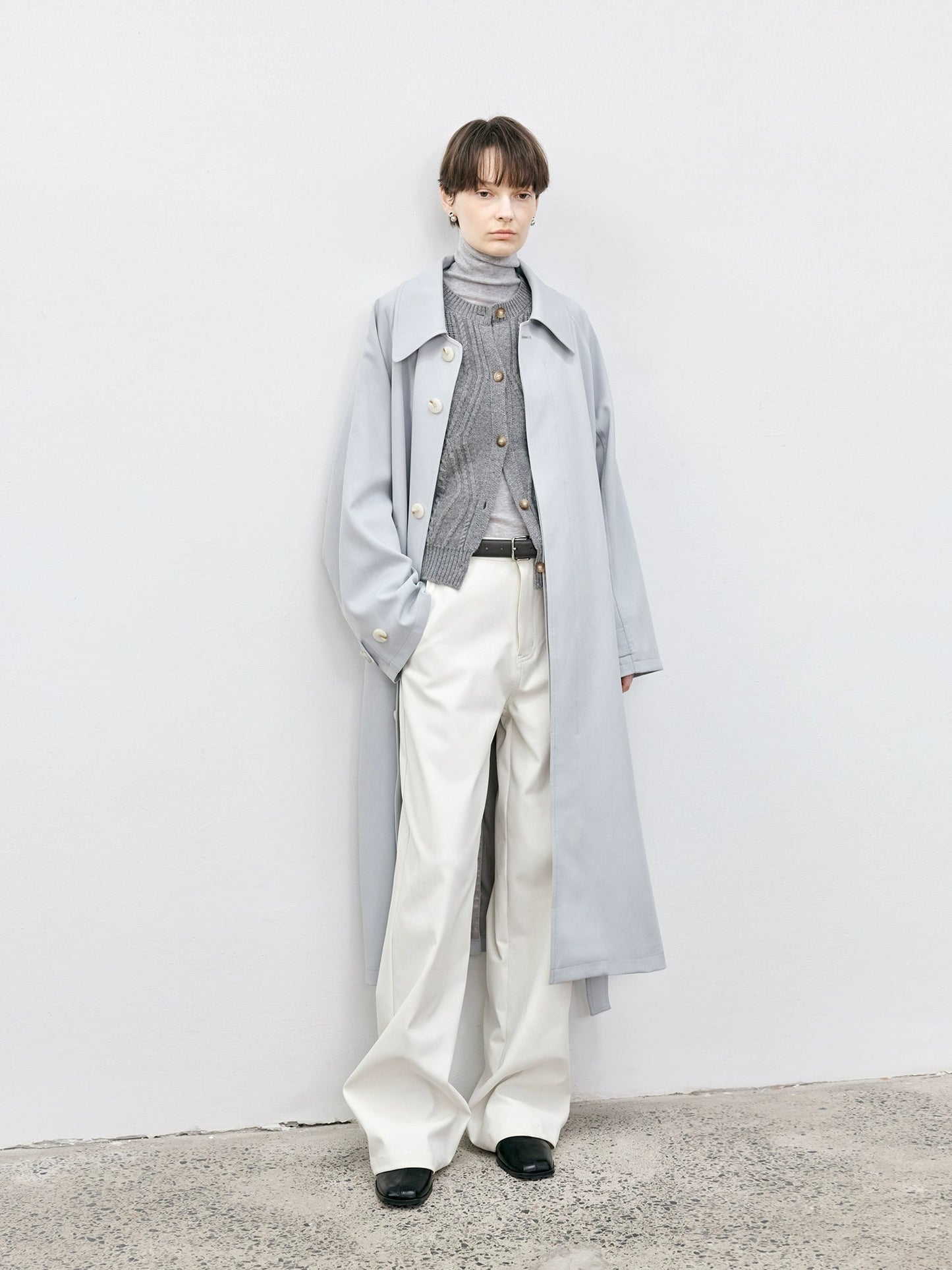 Tageechita Stripes Lapel Long Trench Coat Viralgem Store