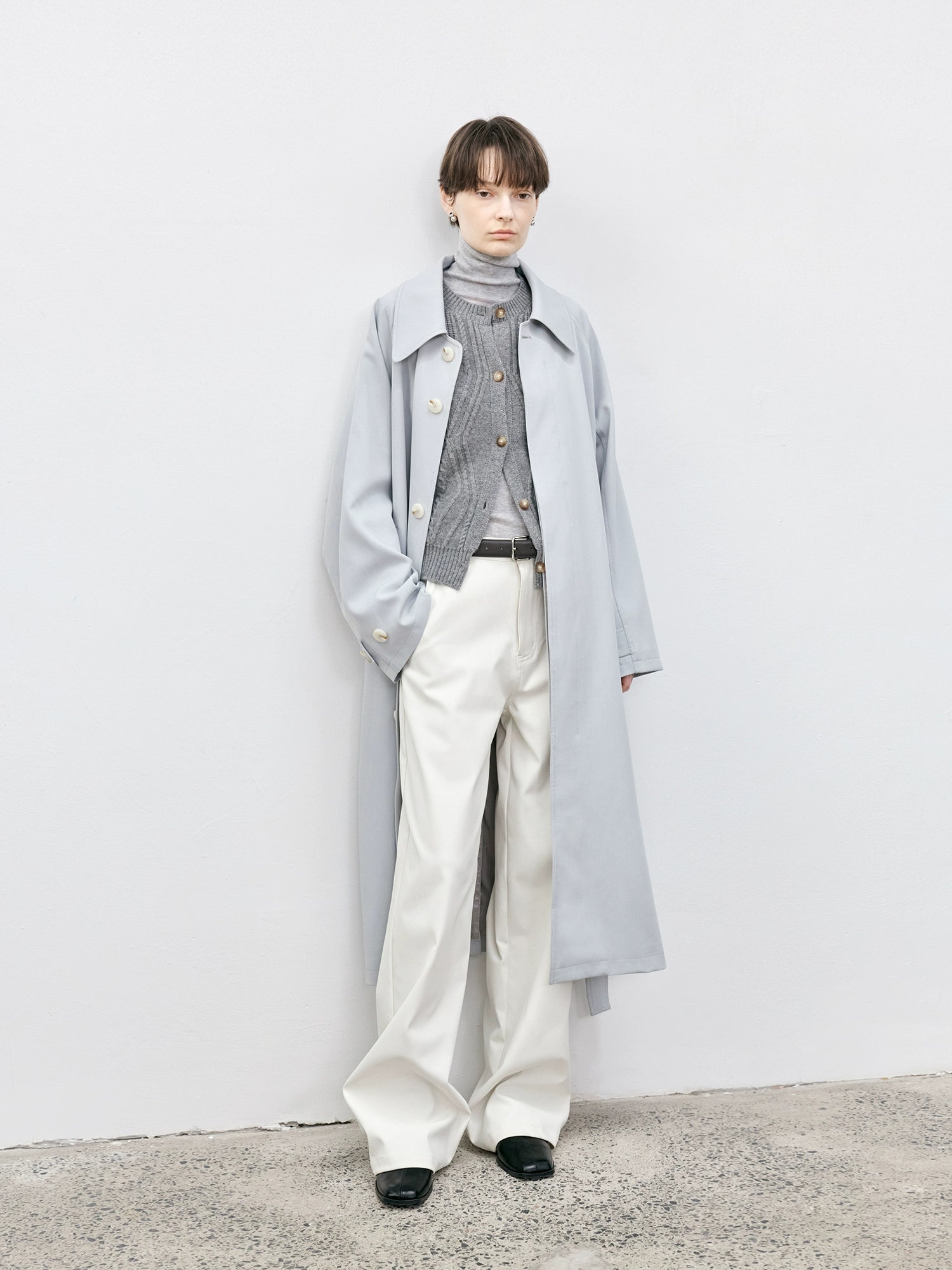 Tageechita Stripes Lapel Long Trench Coat Viralgem Store