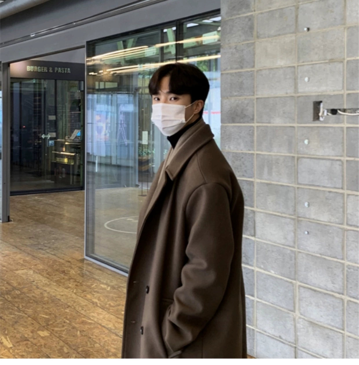 Visvim X WMV Trendy Mid Length Long Length Trench Coat Men's Fall and Winter New Arrival Fashion All-Matching Woolen Coat Outerwear Ins