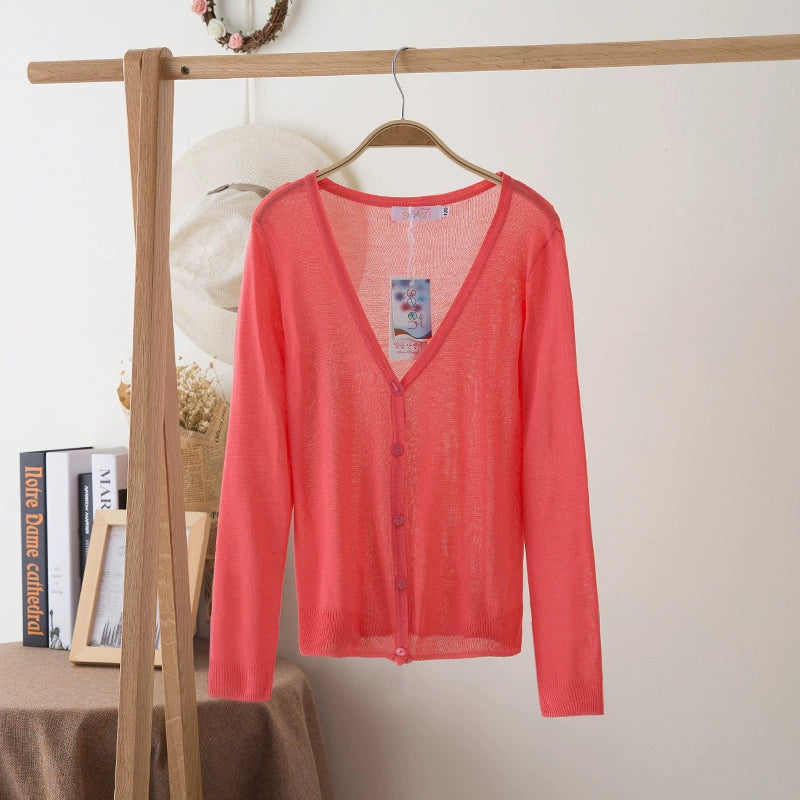 Stylish Medium and Large Children's Summer Clothes Air Conditioning Sweater Sweater