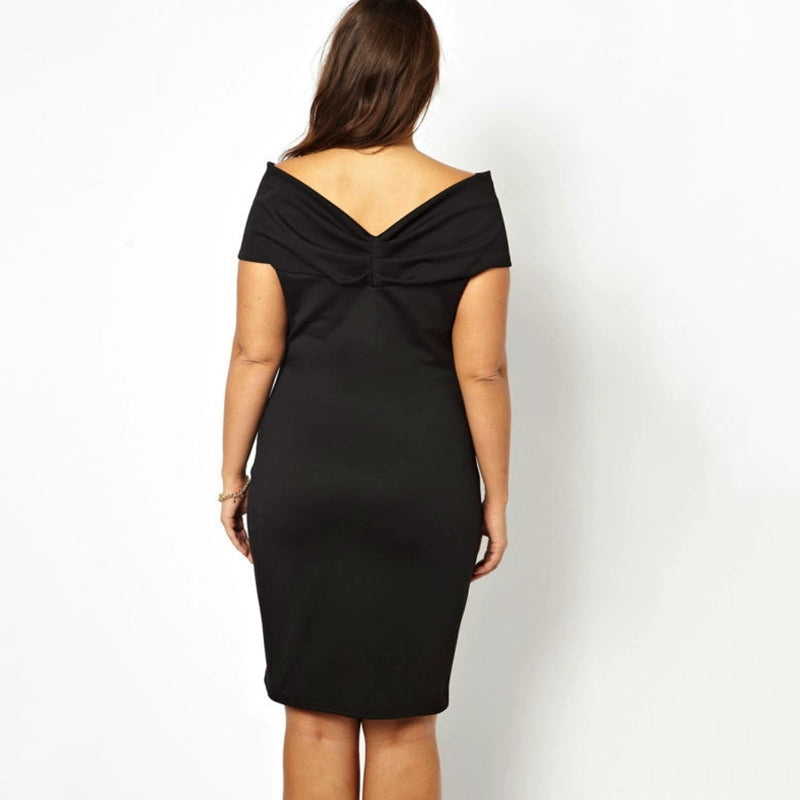 Spring and Summer New Arrival Fashion Plus Size Plus Size Ladies off-Shoulder Fancy Banquet Skirt Lace Patchwork Loose-Fit Short Dress