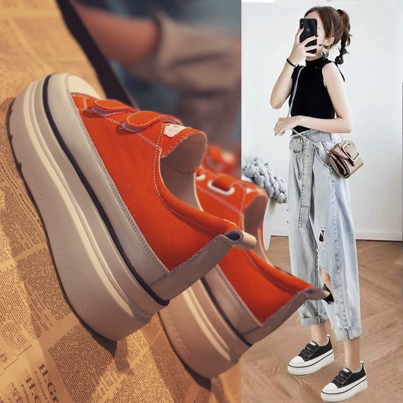 White Shoes Thick Sole Elevator Wild Best Selling Canvas Shoes