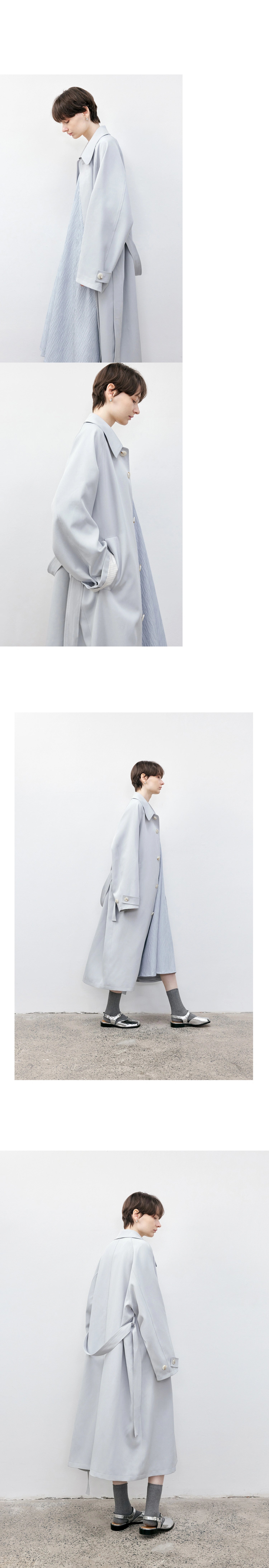 Tageechita Stripes Lapel Long Trench Coat Viralgem Store