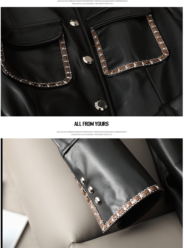 2024 Spring & Fall New Arrival Elegant Large Skirt Sheepskin Genuine Leather Clothes Mid Length Long Length Trench Coat Outwear Female Silm European Goods Viralgem Store