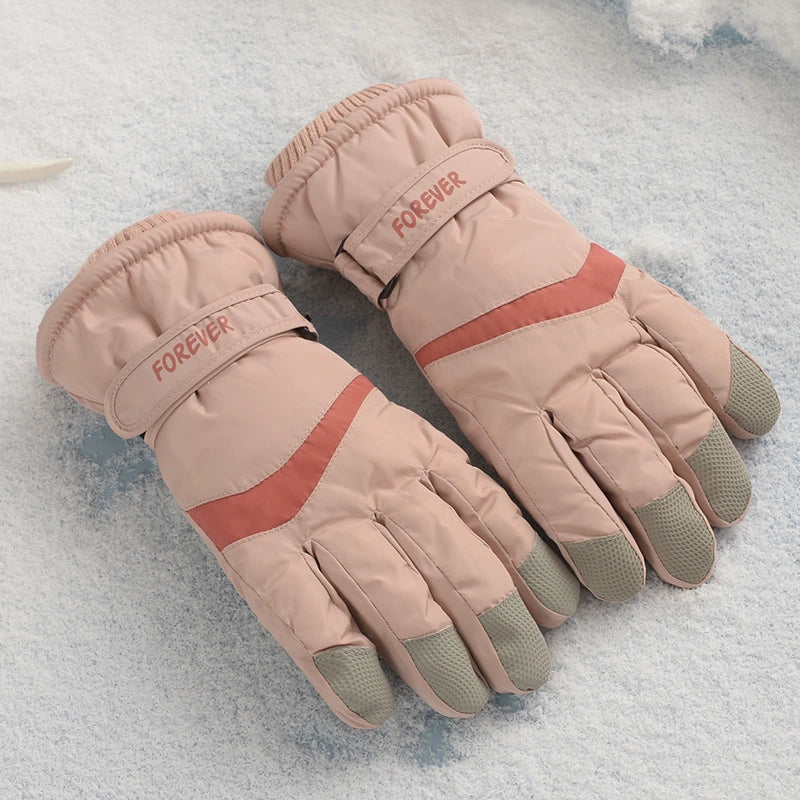 Women's Warm-Keeping and Cold-Proof Five-Finger Double-Layer Thickened Gloves for Autumn and Winter