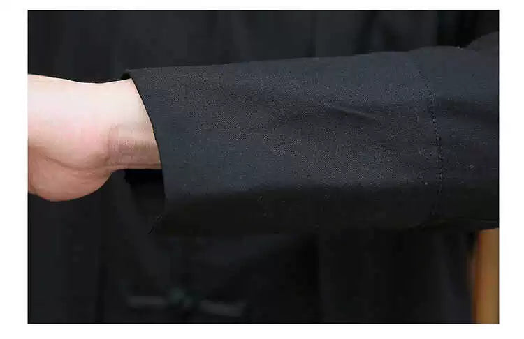 Xingzhi Chinese Style Men's Clothing Ancient Style Han Chinese Clothing Long Trench Coat Men Tang Suit Cotton Linen Cloak Buckle Robe Overcoat outside Viralgem Store