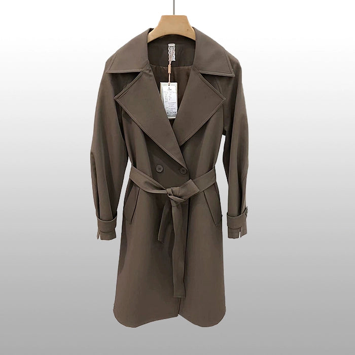 Spring 2024 New Arrival Fashion Women's Mid Length Long Length Trench Coat Easiest for Match Loose Slimming Overcoat Outwear Women-008 Viralgem Store
