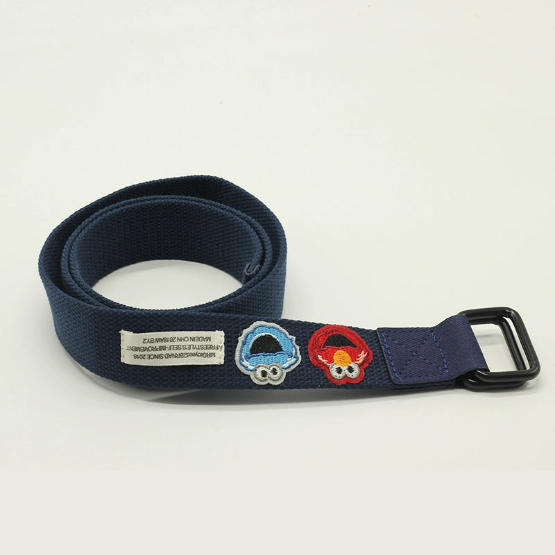 Student Ins Trendy Women's Korean-Style Double Ring Buckle Belt