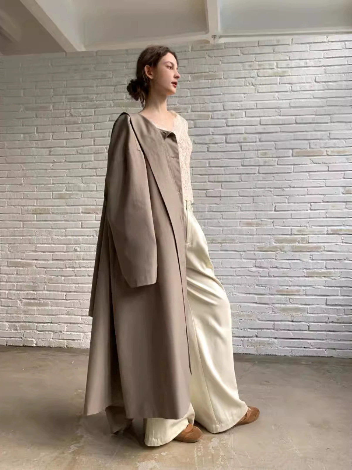 [Pick a Unique] Early Autumn New Arrival K-style Retro Work Clothing Stylish Long Trench Coat Female Viralgem Store