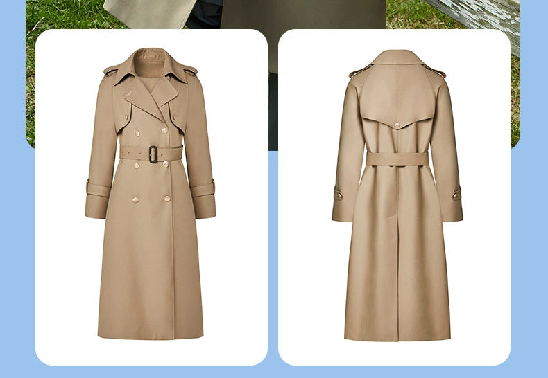 2024 Spring & Fall New Arrival Big Brand Classy C Double Breasted Loose Retro Elegant Mid Length Long Length Trench Coat Outwear Women Viralgem Store