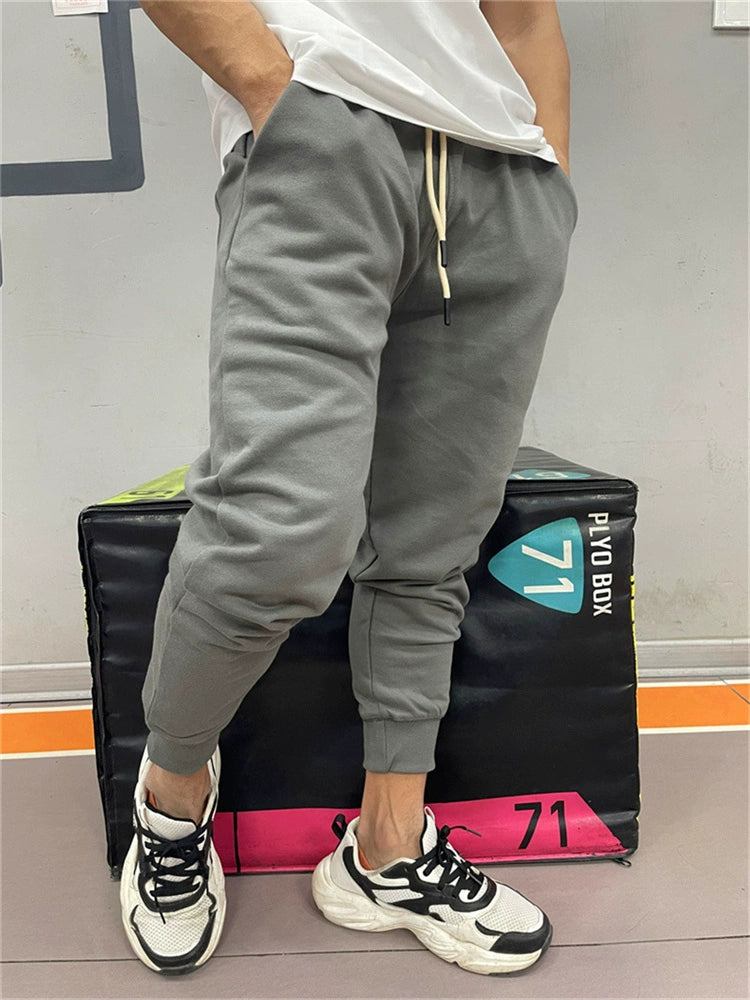 Sweatpants Spring & Fall Men Loose Pure Color Workout Exercise Pants