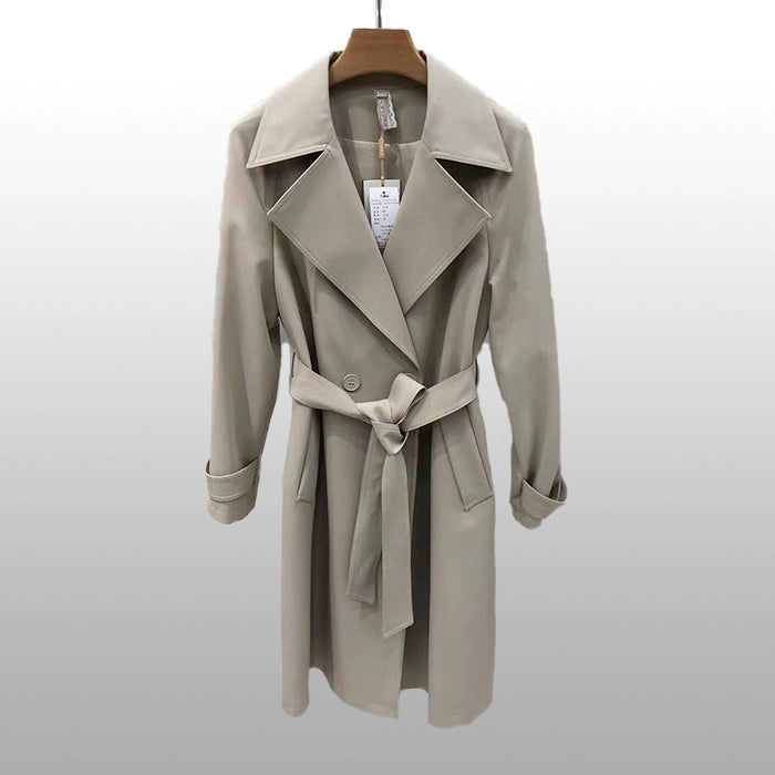 Spring 2024 New Arrival Fashion Women's Mid Length Long Length Trench Coat Easiest for Match Loose Slimming Overcoat Outwear Women-008 Viralgem Store
