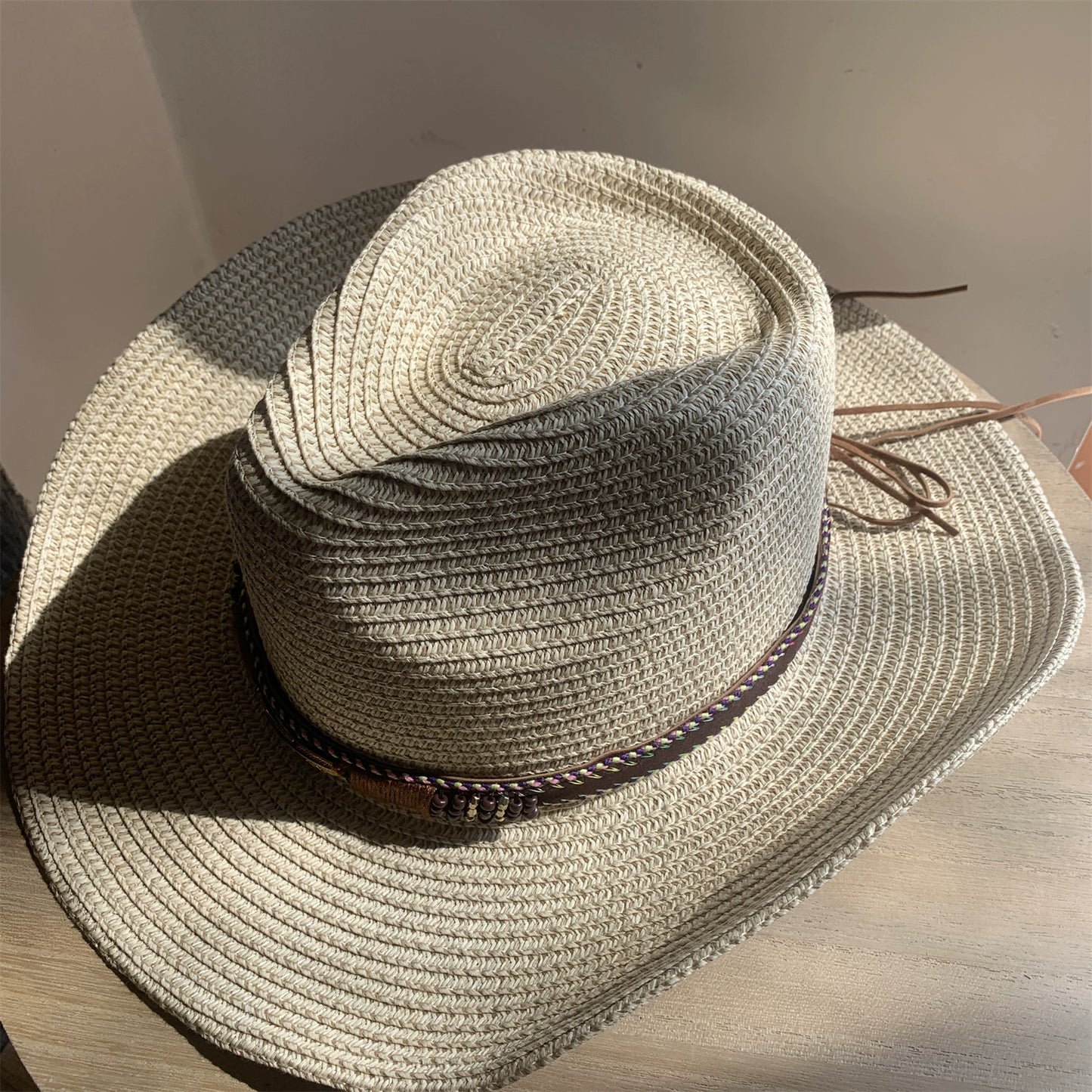 Straw Hat Foldable Couple Fishing Western Cowboy Hat