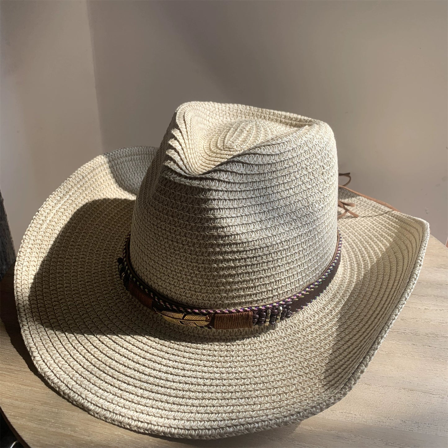 Straw Hat Foldable Couple Fishing Western Cowboy Hat