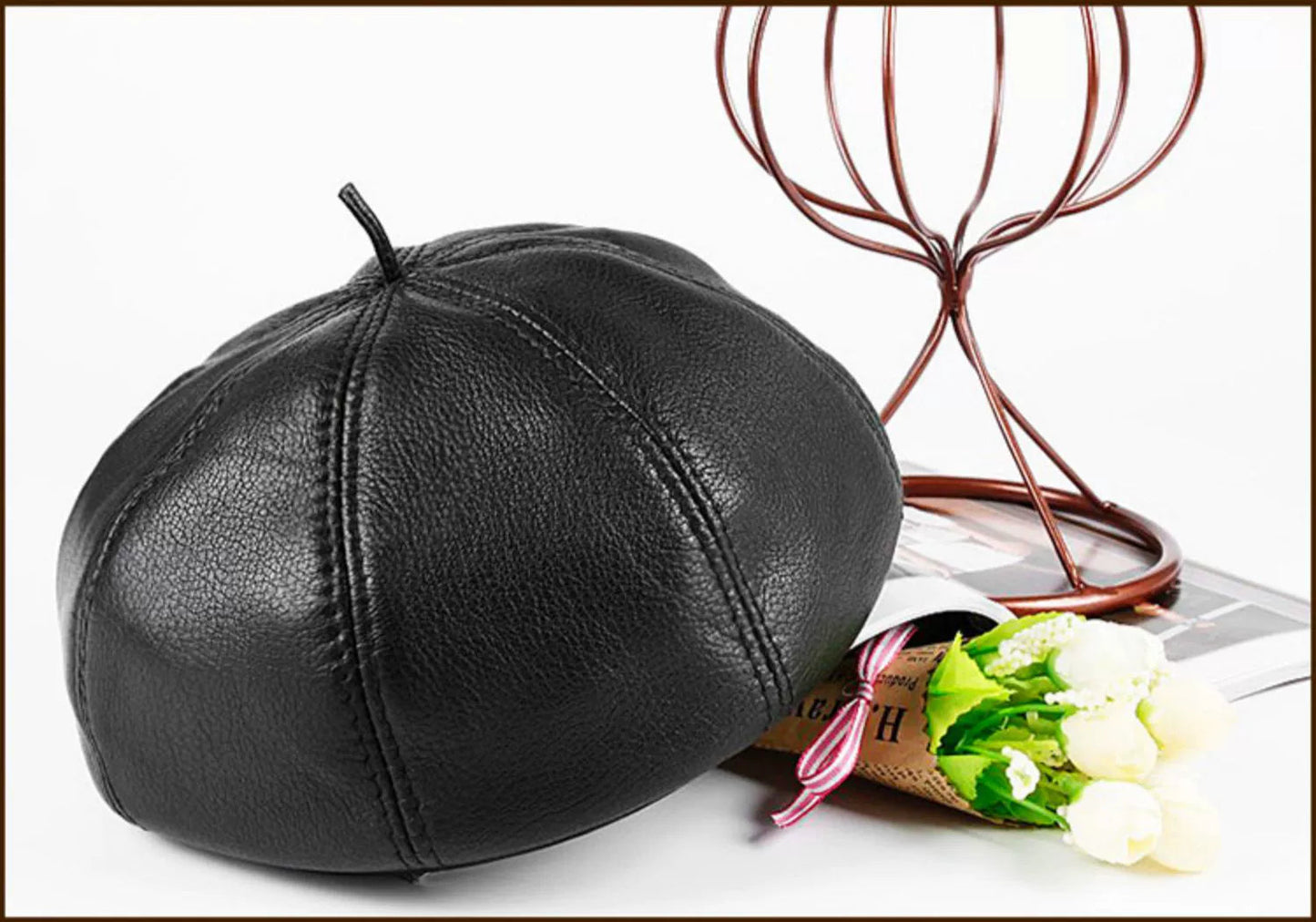 Women's Casual Full-Grain Sheepskin Hat Viralgem Store