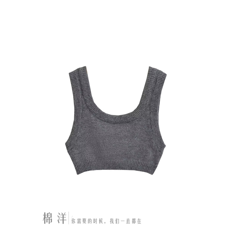 Age-Reducing Cotton Shirt Suit Girlish Style Knitted Vest Viralgem Store