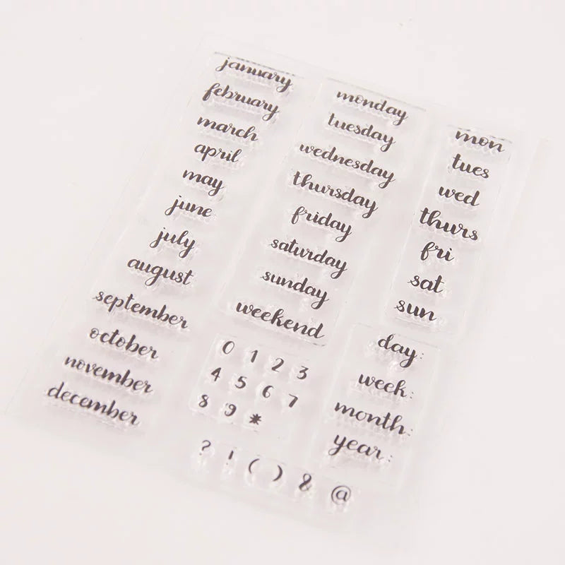 Transparent Stamp Scrapbook Album Card Notebook Commonly Used Rubber Stamp Finished Seal Stamp Month Week