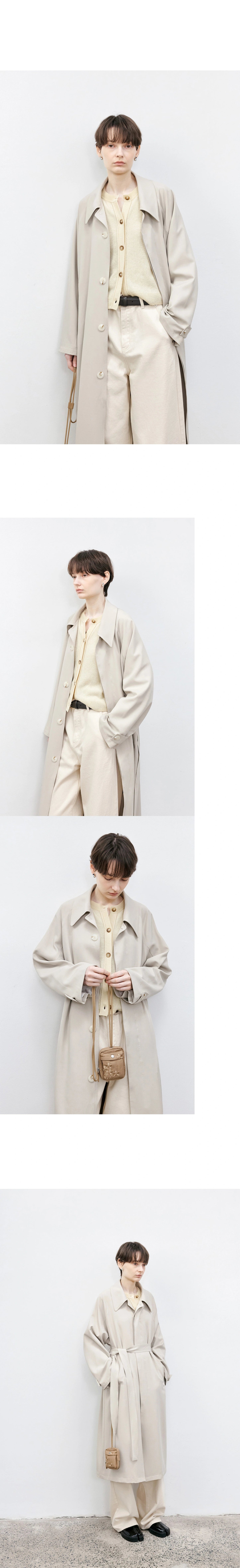 Tageechita Stripes Lapel Long Trench Coat Viralgem Store