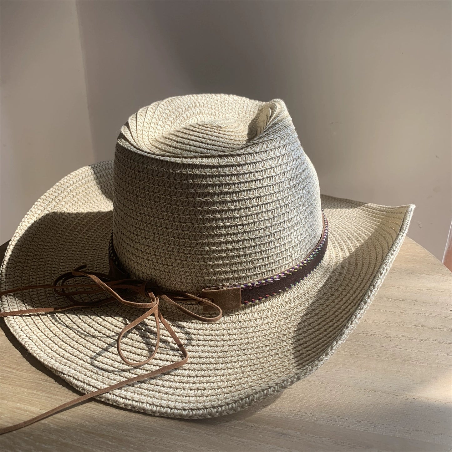Straw Hat Foldable Couple Fishing Western Cowboy Hat