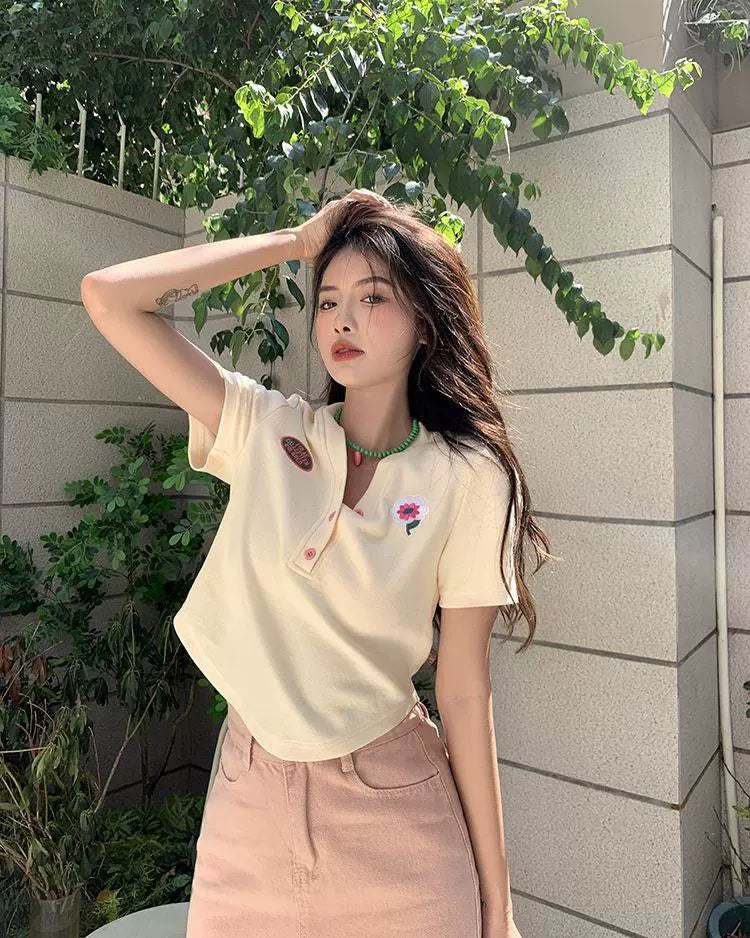 150.00kg Plus Size T-shirt Female Stylish Niche Style Plus Size Ladies Summer Sweet Sexy Chic Unique Asymmetrical Short Tops