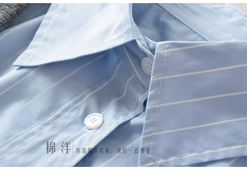 Age-Reducing Cotton Shirt Suit Girlish Style Knitted Vest Viralgem Store