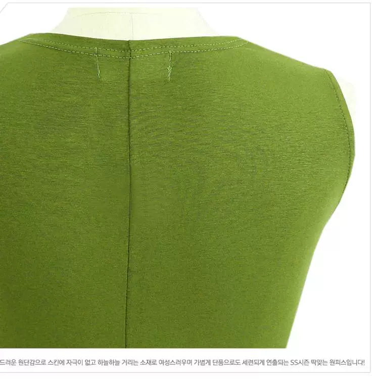 2018 Summer New K-style Plus Size Women's Clothing Chubby Girl Slim Waist Nipped Swing Sleeveless Dress Big Dress