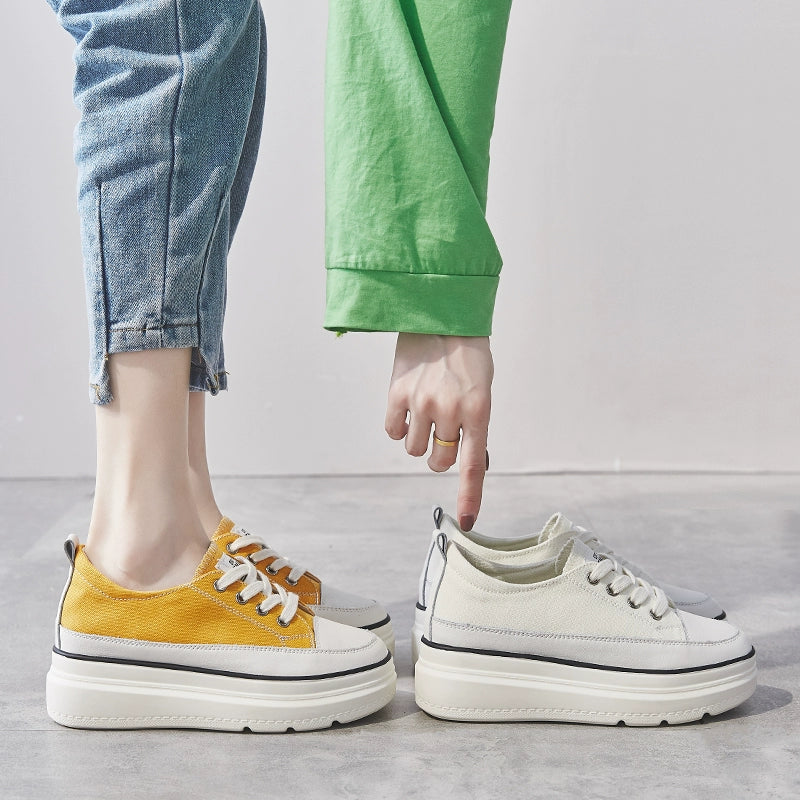White Shoes Thick Sole Elevator Wild Best Selling Canvas Shoes