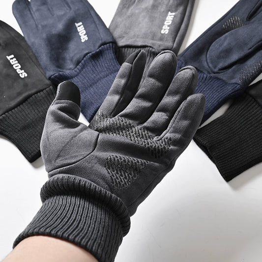 Suede Windproof Warm Men Driving Outdoor