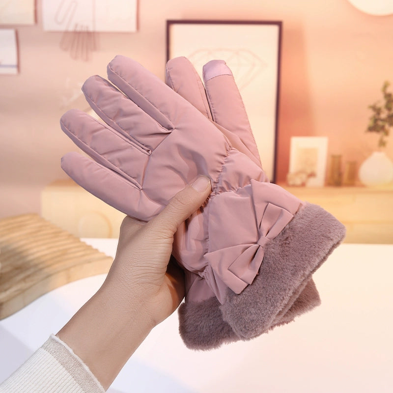 Women's K-style Electric Car Fleece-lined Thick Windproof Gloves Viralgem Store