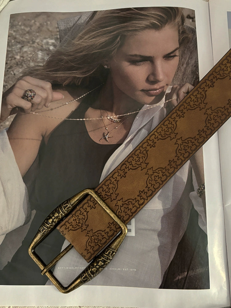 Y2g Women's Sexy with Skirt Retro Brown Belt