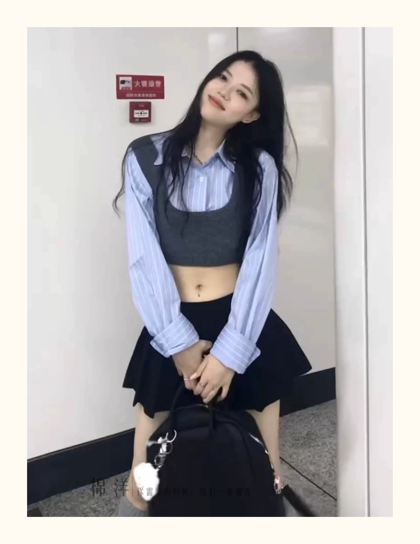 Age-Reducing Cotton Shirt Suit Girlish Style Knitted Vest Viralgem Store