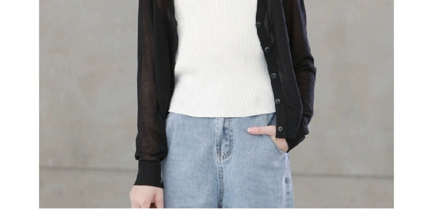 Stylish Medium and Large Children's Summer Clothes Air Conditioning Sweater Sweater