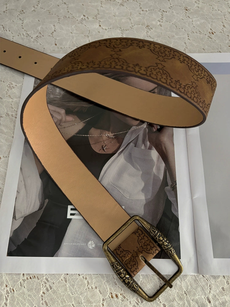 Y2g Women's Sexy with Skirt Retro Brown Belt