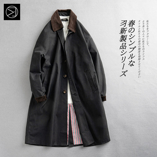 2024 Spring & Fall New Arrival K-style Loose Lapels Men's Mid-Length Trench Coat Japanese-Style Retro Casual Korean Coat Men Viralgem Store
