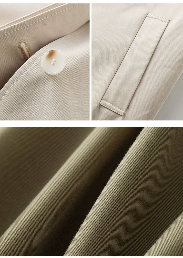 Ziqiao K-style Lapel Mid-Length Raglan Sleeve Trench Coat Viralgem Store