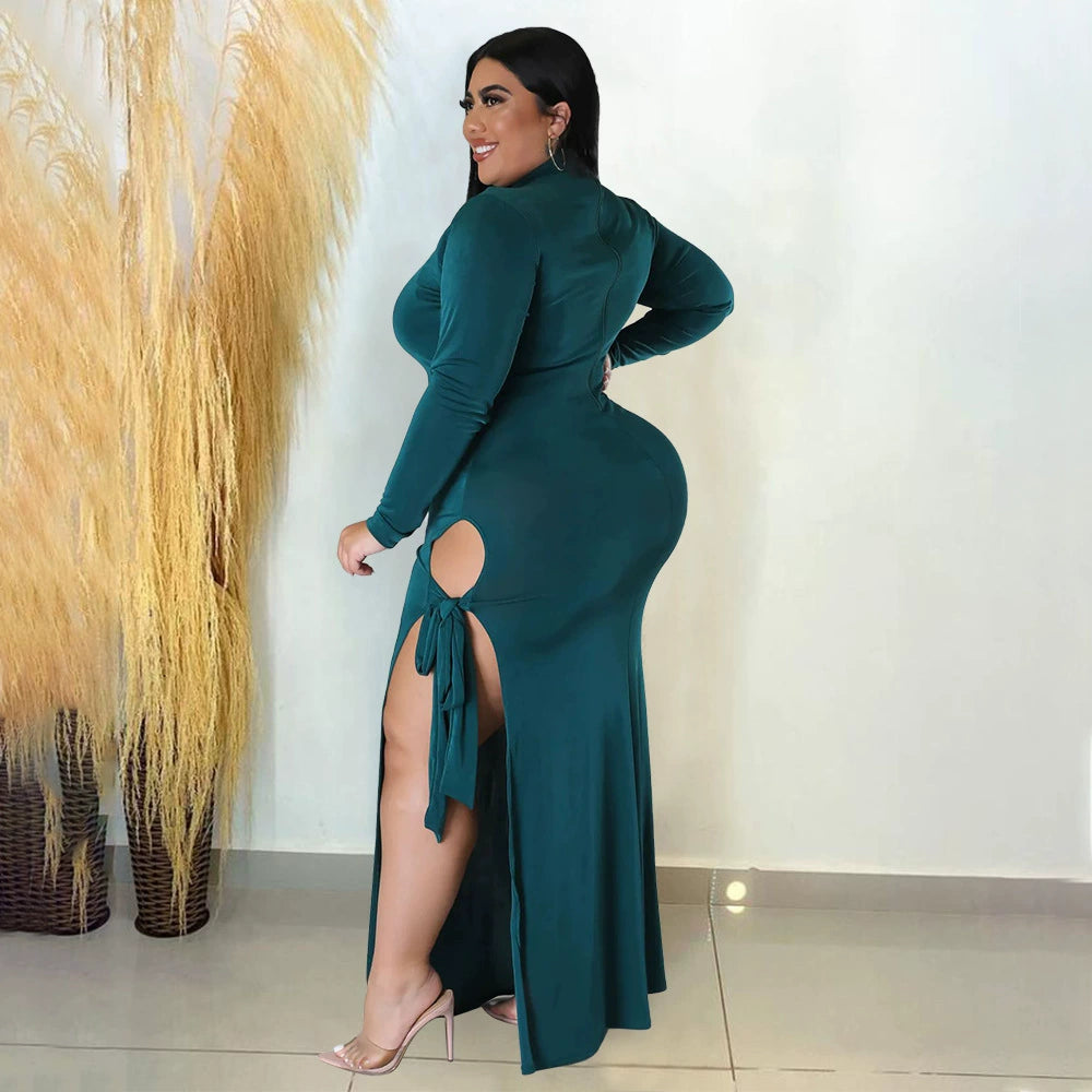 345xl plus Size Sexy Slip Fall/Winter Ladies Dress Plus Size Dress