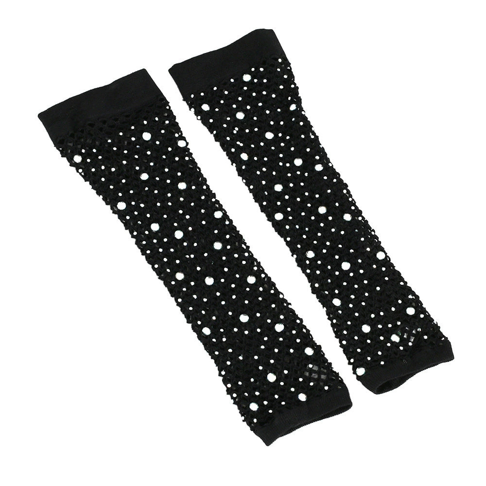 80 Ball Diamond Gloves Party Fishnet Stretch Mesh Gloves Fashion Retro Cross-Border Sexy Hot Drilling Sleeve Cover Viralgem Store