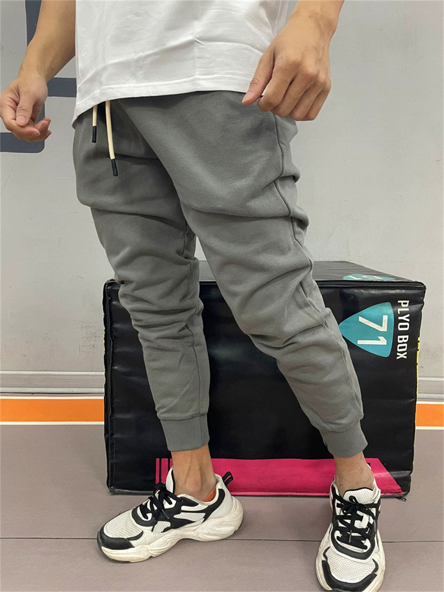 Sweatpants Spring & Fall Men Loose Pure Color Workout Exercise Pants