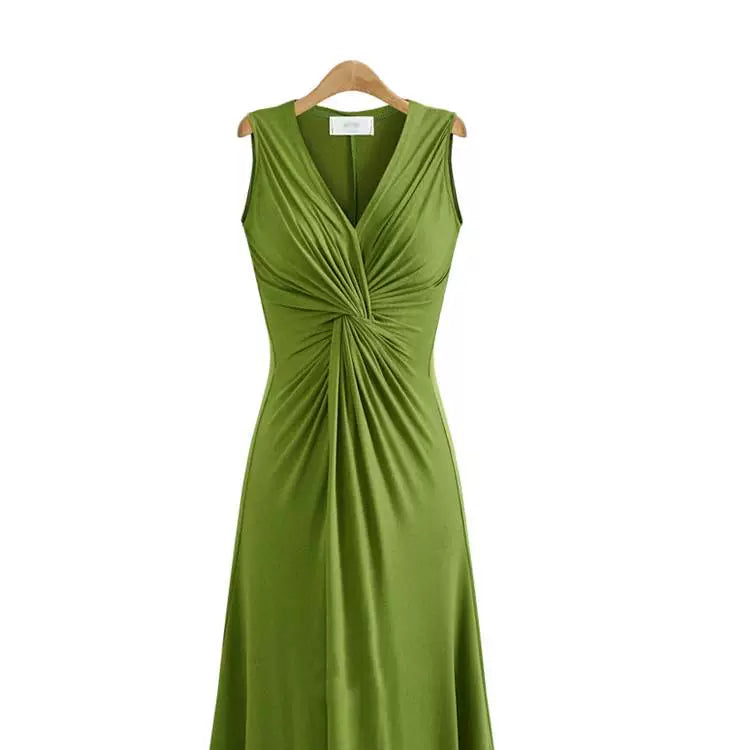 2018 Summer New K-style Plus Size Women's Clothing Chubby Girl Slim Waist Nipped Swing Sleeveless Dress Big Dress