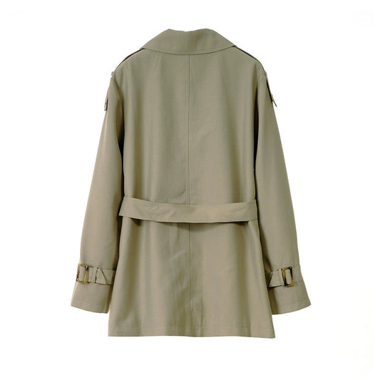 Somsom/SUO-MA Work Clothing Double-Layer Collar Mid Length Long Length Trench Coat Waist-Tight Dignified Sense of Design Niche Style Casual Outwear Women Viralgem Store