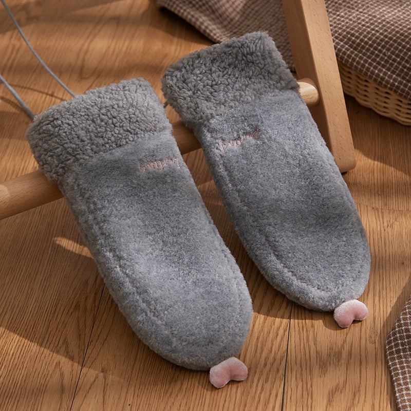 Women's Warm-Keeping and Cold-Proof Five-Finger Double-Layer Thickened Gloves for Autumn and Winter