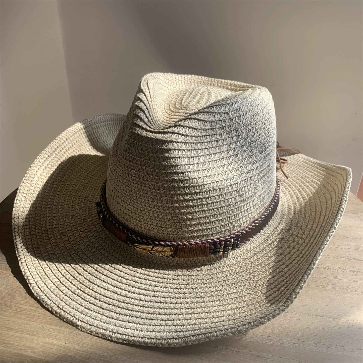 Straw Hat Foldable Couple Fishing Western Cowboy Hat