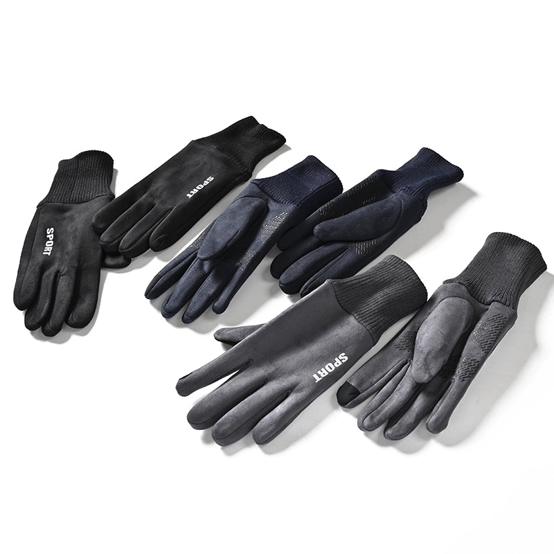 Suede Windproof Warm Men Driving Outdoor