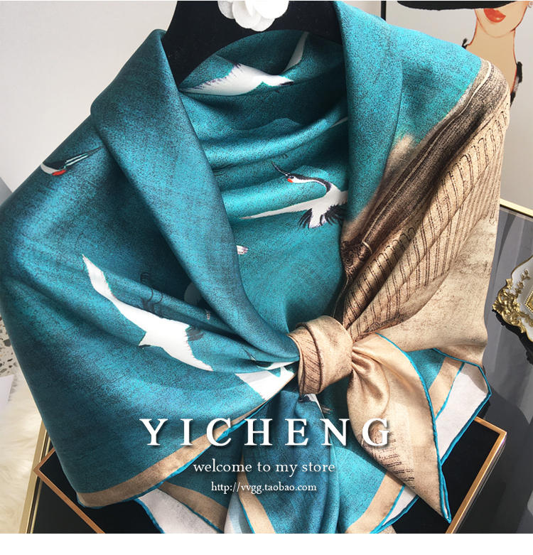 Vincent Van Gogh's Oil Painting Series Large Kerchief Middle-Aged Gift Real Silk Viralgem Store