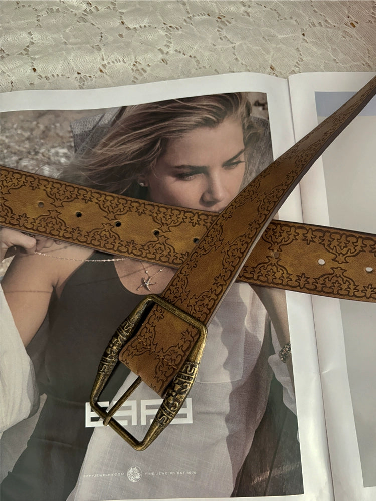 Y2g Women's Sexy with Skirt Retro Brown Belt