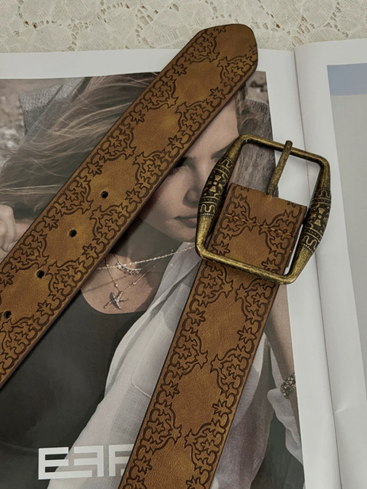 Y2g Women's Sexy with Skirt Retro Brown Belt