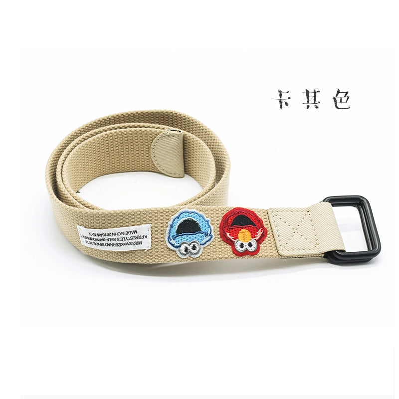 Student Ins Trendy Women's Korean-Style Double Ring Buckle Belt