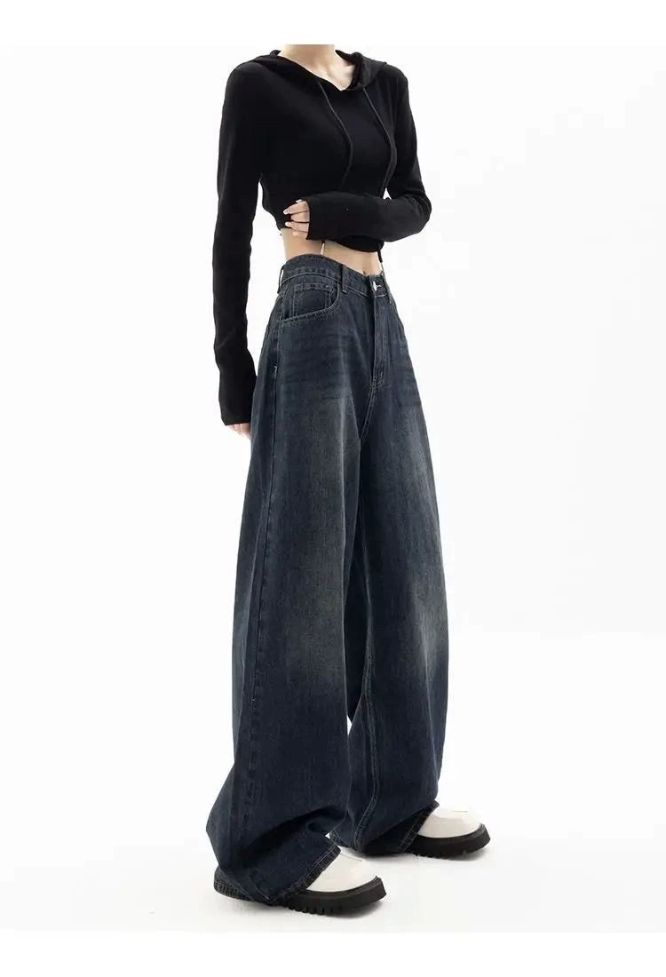 Wide Leg Jeans Women Korean Fashion Harajuku Baggy Denim Tro