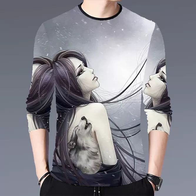 Trendy Printed Casual Long-Sleeved Chinese Style Top Hanfu